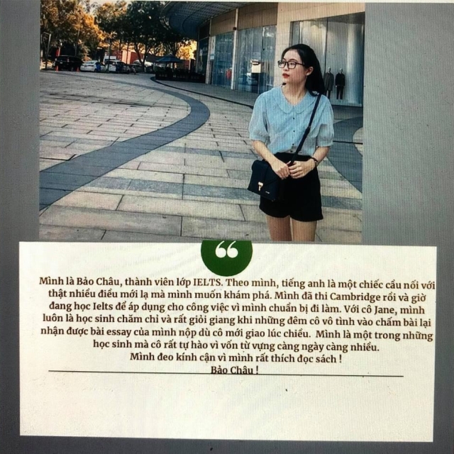 BẢO CHÂU THÀNH VIÊN LỚP IELTS